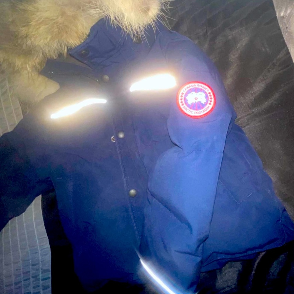 Canada goose kids snowy owl parka navy blue size 2-3